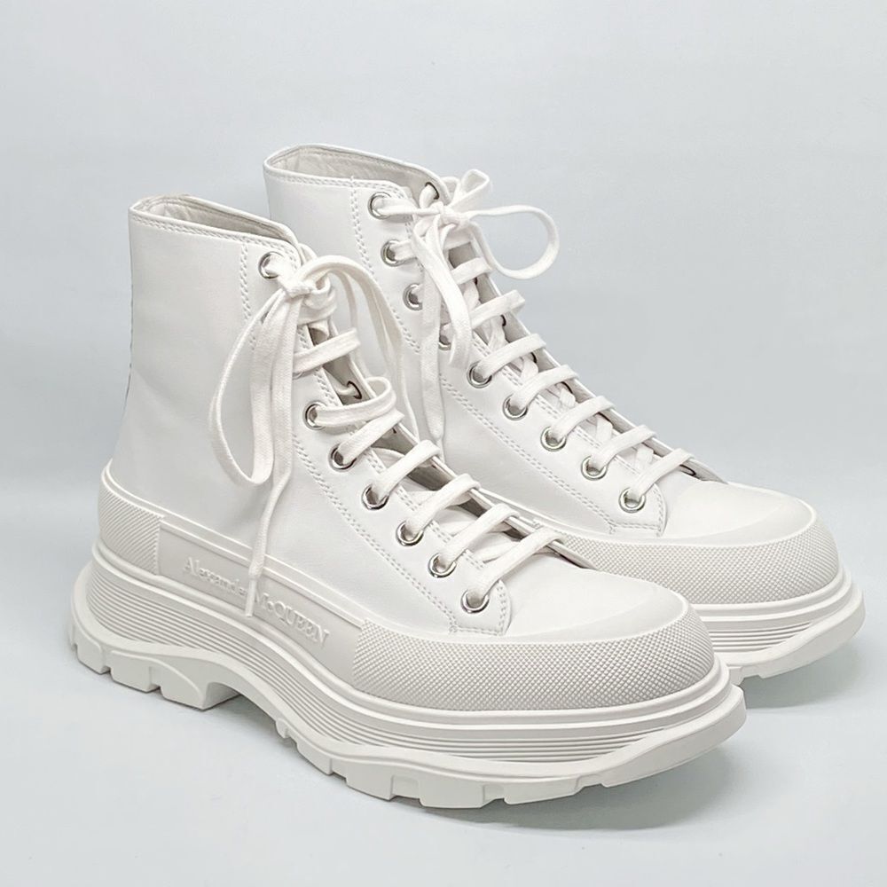 Alexander McQueen Men's Tread Slick Leather Boot size 41/us size 8